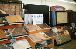 Beauflor and Villa Stone tile displays