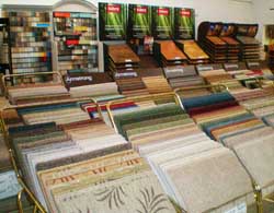 Beyond Floors carpet and wood displays